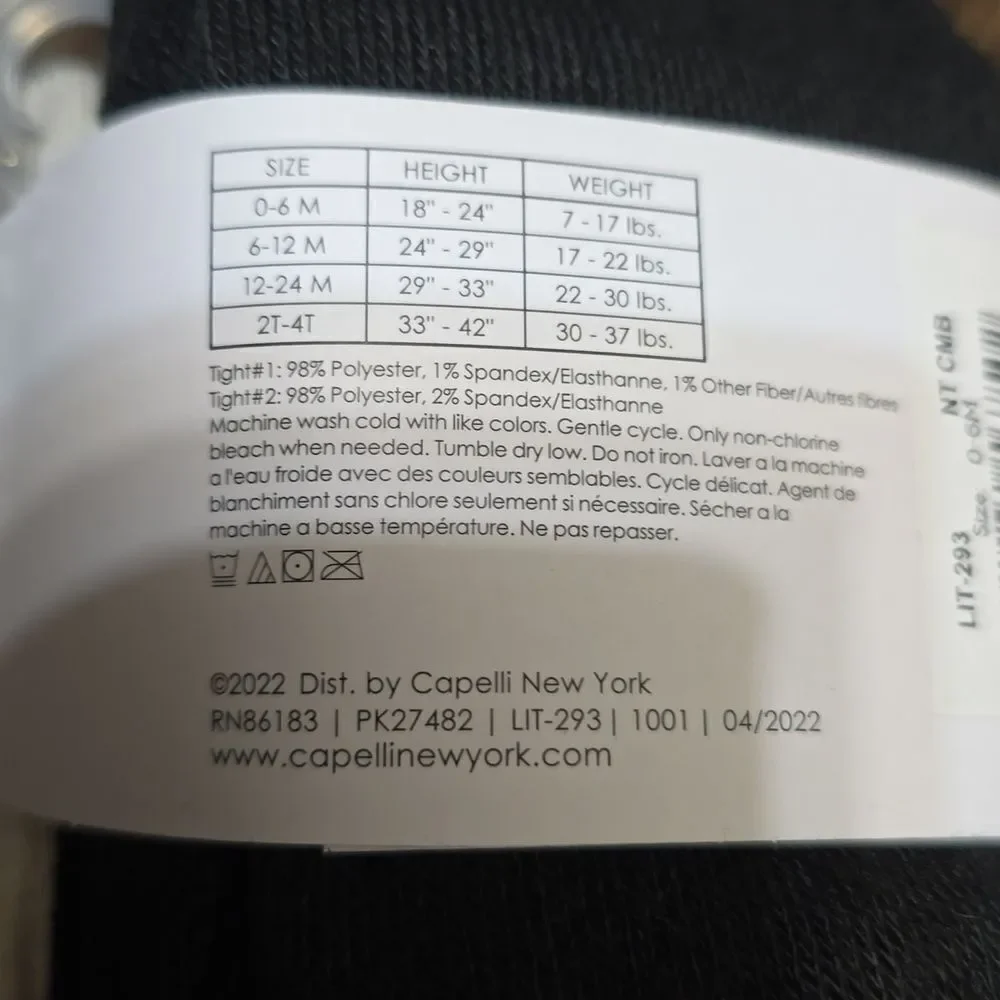 Capelli New York Sweater Tights 2-Pairs 0-6 Months